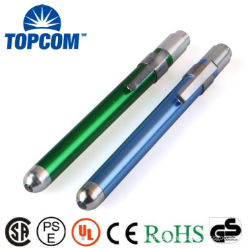 3V 0.5W Aluminum Alloy Custom LOGO Cool White LED Pen Torch Light Medical